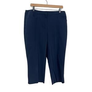 Chicos Womens Fabulously Slimming Cropped Pants Blue Chicos Size 2 Size 12